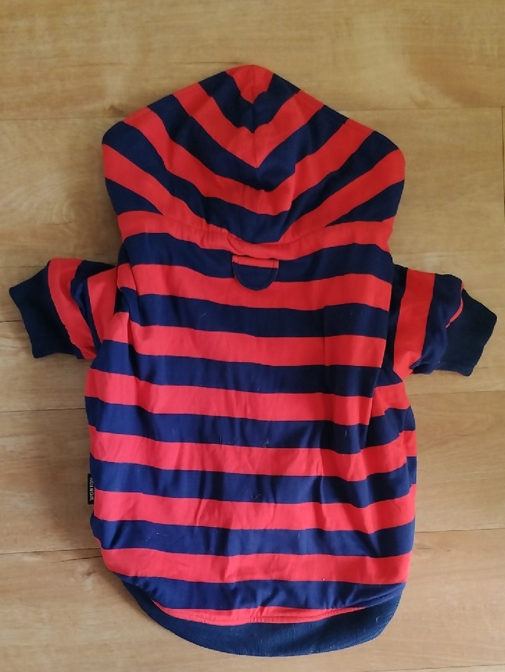 dog Hooded Stripe hoodie - Red & Navy